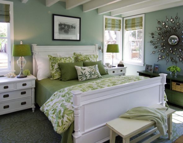 Chambre dans les tons de vert