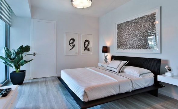 Lit montant avec des jambes discrètes
