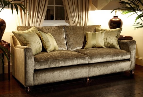 Meubles en velours dans le salon