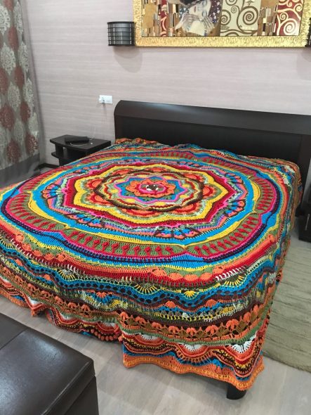 Mandala Plaid Tricoté