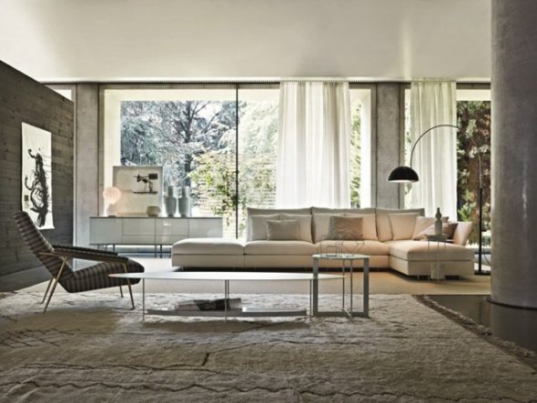 Canapé d'angle beige