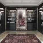 Armoire noire avec miroir