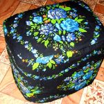 Pouf noir faites-le vous-même à partir de bouteilles en plastique