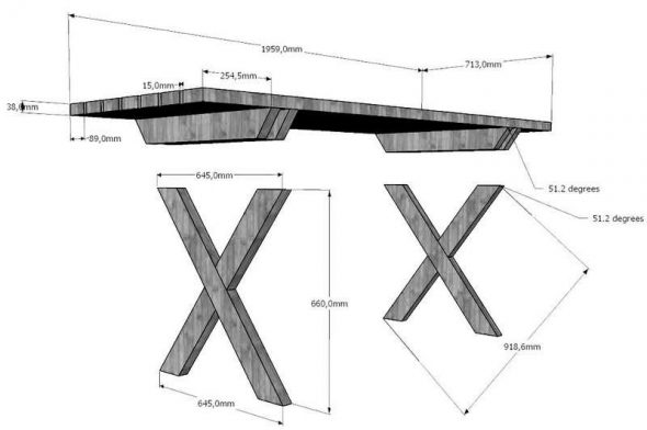 Dessin table de jardin