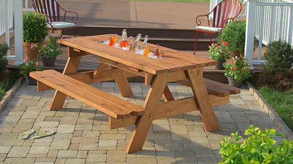 Table avec glacière