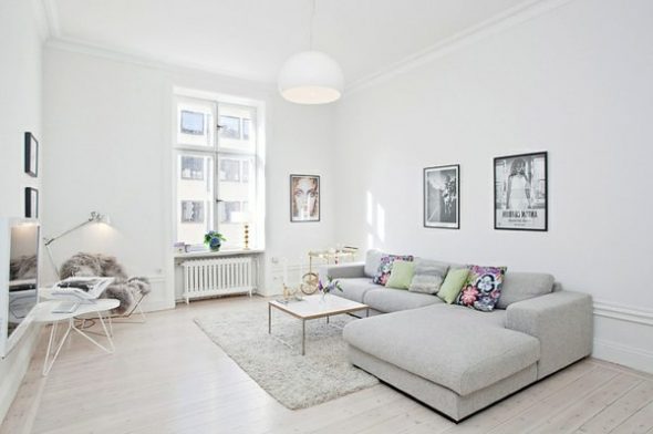 Intérieur de salon de style scandinave