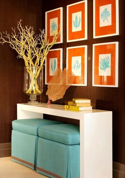 Beaux poufs bleus
