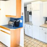 Meubles de cuisine avant et après réparation