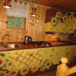 Mise à niveau de la cuisine avec un film avec des images de tournesols