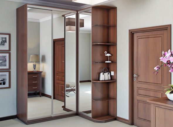 Modèle d'armoire de coin miroir