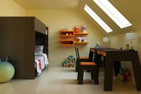 Bureaux sous la lucarne