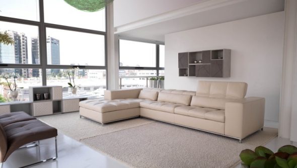 Grand canapé beige