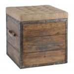 Pouf en bois avec assise souple