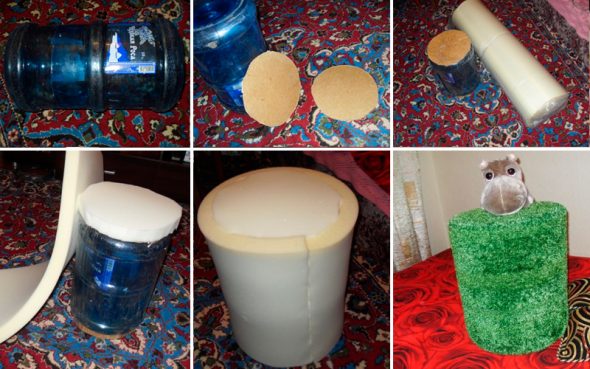 Ottoman d'une grande bouteille en plastique
