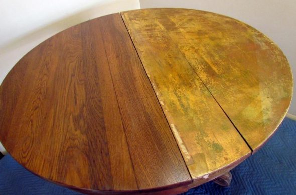 Restauration de la table par broyage