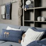 Décor bleu et blanc pour le salon