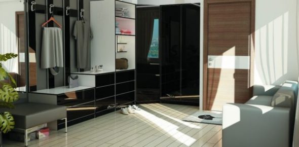 Armoire d'angle brillante