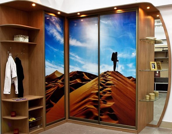 Armoire d'angle avec impression photo