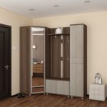 Armoire d'angle avec pouf pour le couloir