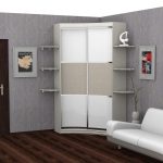 Penderie d'angle concave blanche
