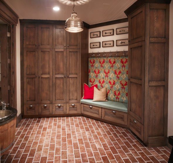 Armoire d'angle en bois massif naturel
