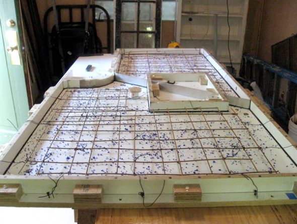 Installation de l'armature de renfort