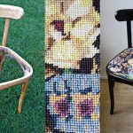 Chaise Vienna après restauration avec siège brodé à la main