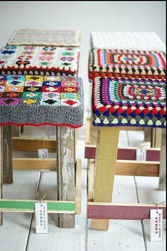 Housses de chaise tricotées