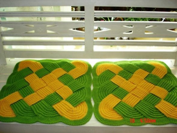Tapis en osier brillant