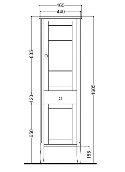 Dessin du meuble dans la salle de bain