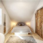 Longue et étroite chambre mansardée
