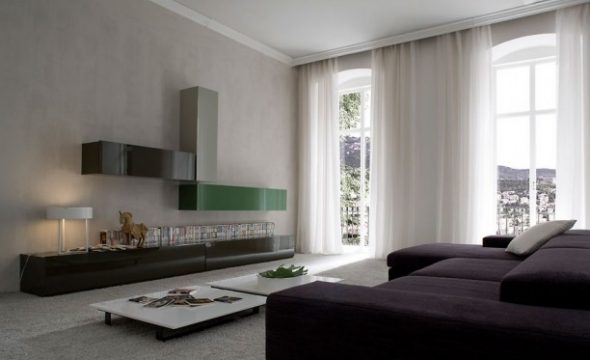 Para o estilo minimalista são utilizadas salas grandes.