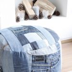 Mains pouf en denim