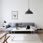 Funktionelles kleines Wohnzimmer im Minimalismusstil.