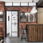 Intérieur de salon de style loft avec des meubles faits maison