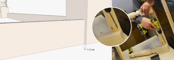 Fixer les barres transversales de la table