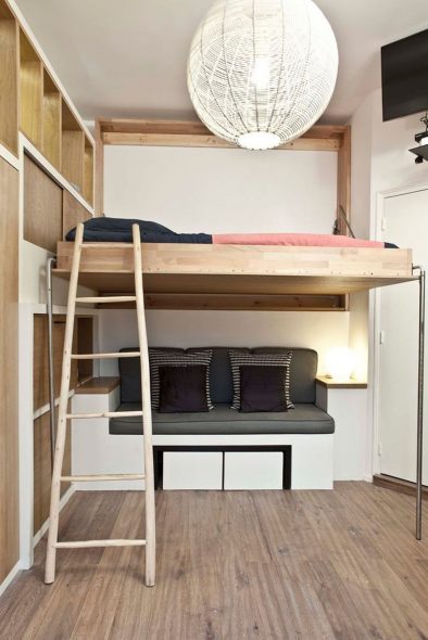 Lit mezzanine avec couchette