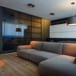 Möbel für das Wohnzimmer im Stil des Minimalismus sollten geometrische Formen und glatte Silhouetten haben
