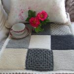 Motif d'échecs pour couvre-lit tricoté à la main