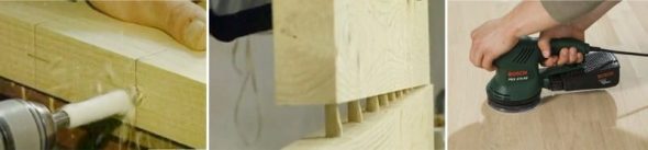 Nous connectons les planches avec de la colle
