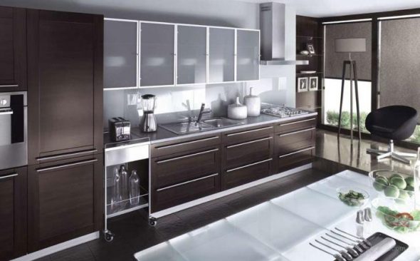 Façades en verre pour la cuisine