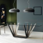 Table en verre avec pieds d'origine