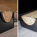 Table-log avec plateau en verre