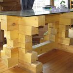 Table en bois et verre