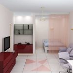 Emplacement pratique du lit dans le salon / chambre à coucher combinés