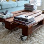 Table basse sur roues en palettes