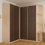 Armoire d'angle avec une façade sombre