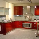 Cuisine rouge dans un style moderne