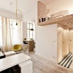 Lit au 2ème étage appartement dans un style moderne