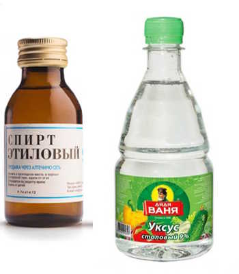 Un mélange d'alcool et de vinaigre